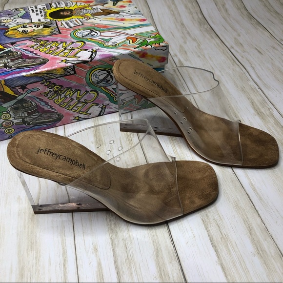 Jeffrey Campbell Clear Wedge Slides - Picture 4 of 8